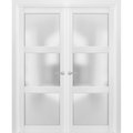 Sartodoors Double French Interior Door, 36" x 80", White LUCIA2552DD-BEM-36